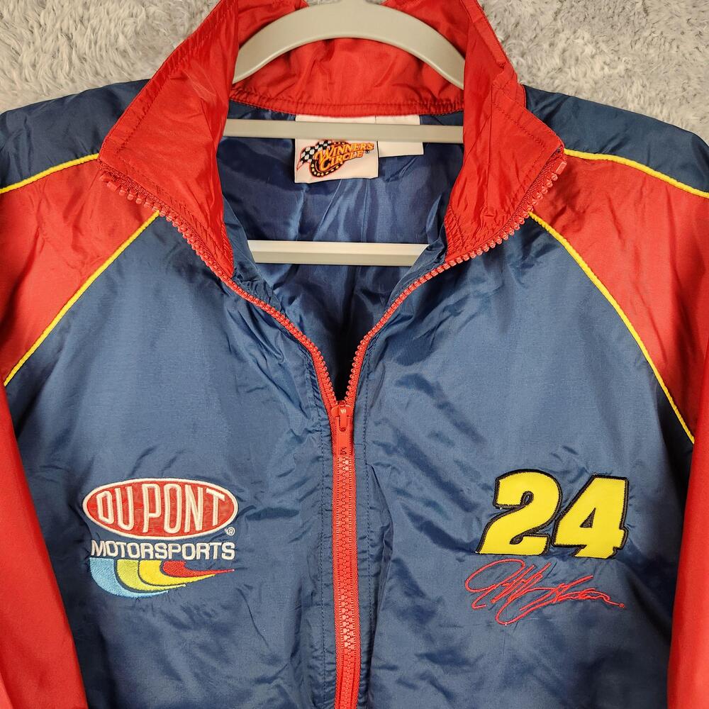 Vintage Jeff Gordon 24 Jacket Mens XL Blue NASCAR DuPont Motorsports Nylon